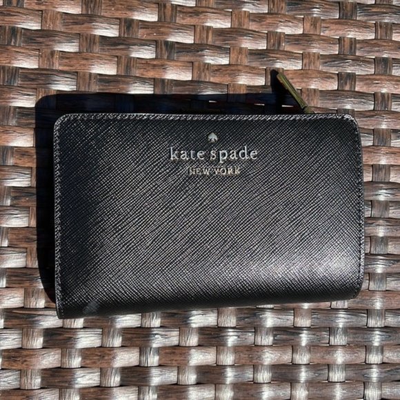 Kate Spade Madison Medium Compact Bifold Wallet Black NWT - Picture 9 of 14